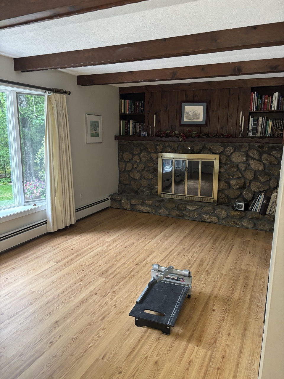 Before: 1960s Stone Fireplace Challenge
