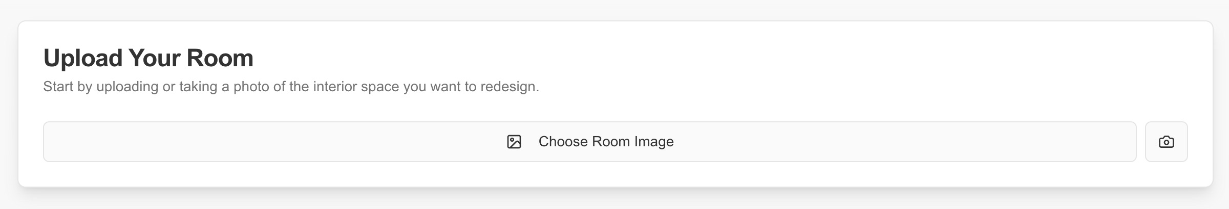 App interface showing image upload area